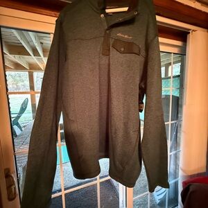 Eddie Bauer Men's Teal Green Insulator Pullover XL
